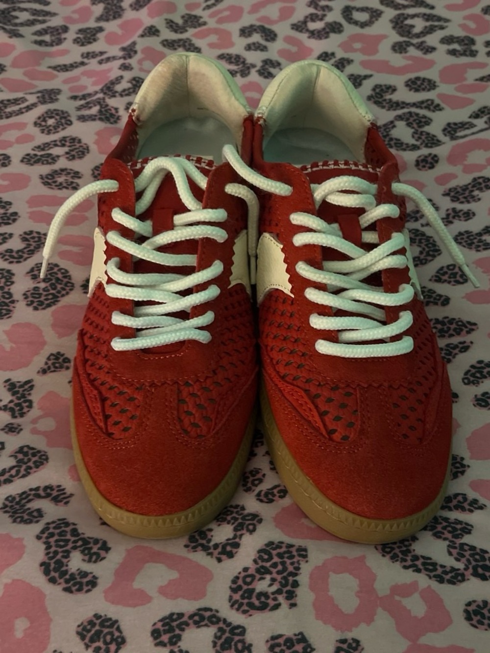 Kids Red Athletic Sneakers with White Accents